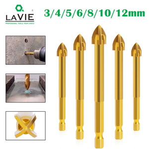 Lavie Hex Shank <b>Drill</b> <b>Bits</b> 3-12mm TiCN Coated For <b>Wood</b> Ceramics Glass Metal Drilling - Product Image 5