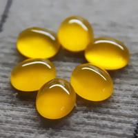 Prix de gros Perles de chalcédoine jaune naturelle de qualité AAA/AA, cabochon ovale, 11x9mm, poids normal, certifiées par un tiers