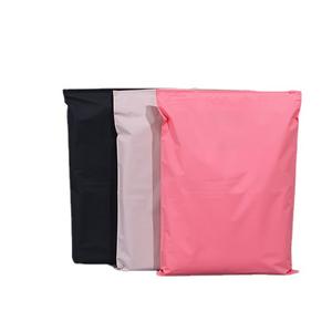 Poly mat noir imprimé givré emballage en plastique Logo personnalisé étanche de haute qualité nouveau vêtement sac à fermeture éclair - Product Image 1