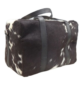 Carry On Leather Cowhide Duffle Weekend Gym Luggage Travel Overnight Cabin Bag