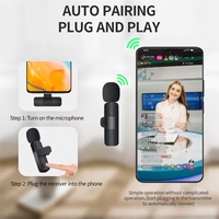 K9 Typ-C Kabelloses Lavalier-Mikrofon mit Automatischer Kopplung, Plug-and-Play, Geräuschunterdrückung für Vlogging, Live-Streaming und Interviews