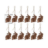Décoration suspendue de lapin en bois pour Pâques