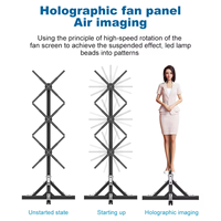 Nouveauté : projecteur holographique 3D 1x3 pour écran publicitaire, 45 cm, 50 cm, 60 cm, 65 cm, support de raccordement, pour projets d'éclairage