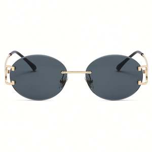 Gafas de Sol Redondas Sin Montura con Logotipo Personalizado 2025, Lentes Degradadas Coloridas Retro, Protección UV400, para Hombre y Mujer - Product Image 3