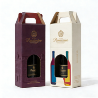 Boîtes d'expédition de bouteilles de vin portables haut de gamme, étanches et personnalisées, en carton ondulé, pour emballage cadeau, usage en supermarché, vente en gros