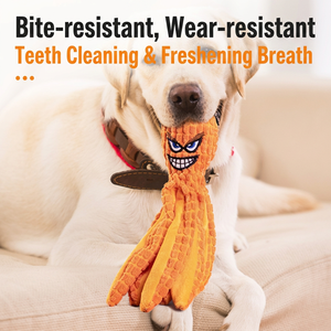 <b>Plush</b> Octopus Toy For Pets Orange Durable Squeaky Sound Making Dog Chew Toy Dropshipping - Product Image 3