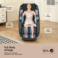 Realrelax PS5100, Mecanismo de Masaje 4D, Riel SL, 16 Programas Automáticos, 6 Técnicas, Escaneo Corporal Automático, Estiramiento Tailandés de Cintura