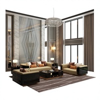 Ensemble de canapés en cuir véritable de luxe léger, nouveau, moderne et simple, grand canapé droit pour salon, villa, hôtel, maison