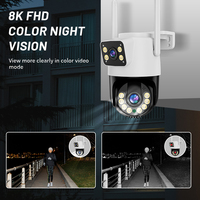 Caméra IP CCTV WiFi PTZ 4MP XM ICsee à double objectif, couleur intégrale jour et nuit, résistante aux intempéries, sans fil, pour la sécurité à domicile