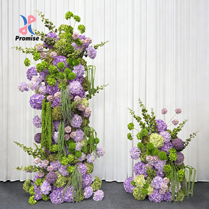 เสาดอกไฮเดรนเยียประดิษฐ์สีม่วงเขียว งานแฮนด์เมด คุณภาพสูง เหมาะสำหรับตกแต่งงานแต่งงาน ใช้ซ้ำได้ - Product Image 1