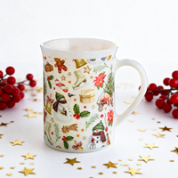 Tasse à lait pour le petit-déjeuner en verre épais avec motif imprimé de Noël Samyo Creative, tasse à café personnalisée pour restaurant, hôtel