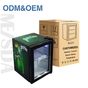 Mini-réfrigérateur commercial Meisda SC21 21L pour boissons énergisantes, porte vitrée simple, refroidisseur de boissons et de bière avec logo de marque personnalisé - Product Image 1