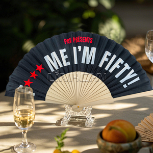 Tùy Chỉnh Xách Tay Màu Đen Sơn Gỗ Tay <span class=keywords><strong>Fan</strong></span> Đối Với Phụ Nữ <span class=keywords><strong>Mini</strong></span> Người Hâm Mộ Đám Cưới Cho Thủ Công Bằng Gỗ - Product Image 3