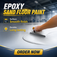 Peinture époxy pour sols en sable, entretien facile, peinture décorative en résine pour la finition des sols résidentiels intérieurs