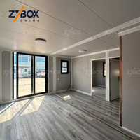 Casa Modular Prefabricada ZYBOX con Acabado de Madera, Techo Plano, 20 pies/40 pies, Casa Contenedor Expandible de Lujo para los Mercados de EE. UU. y Australia