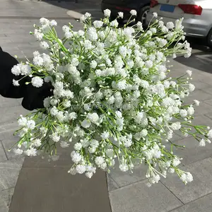 Commercio all'ingrosso artificiale bianco Gypsophila Bouquet centrotavola decorazione di nozze bianco vero tocco artificiale bambino respiro fiore