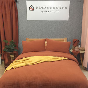 Juego de Ropa de Cama de Muselina de Algodón 100% Súper Suave al por Mayor, Sábana Ajustable de 4 Capas, Funda de Edredón de Muselina, Juego de Funda de Edredón - Product Image 3