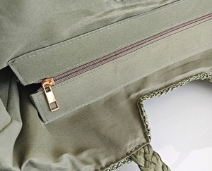 Grand Sac à Bandoulière en Crochet de Grande Capacité, Fourre-tout Tressé de Luxe Fait Main pour <span class=keywords><strong>Femme</strong></span>, Tendance Été, Idéal Plage et Vacances, Fermeture Éclair Décontractée - Product Image 5