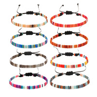 Boho fait à la main surfeur bijoux coloré arc-en-ciel couleurs réglable tissé amitié Bracelet