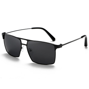 Lunettes de soleil carrées en métal Greyjack pour hommes, verres polarisés UV400 TAC, monture noire, lunettes de conduite - Product Image 2