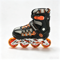 Superbes patins à roulettes d'extérieur couleur orange avec 4 roues en PU lumineuses pour protéger les chaussures et assurer la sécurité des patineurs