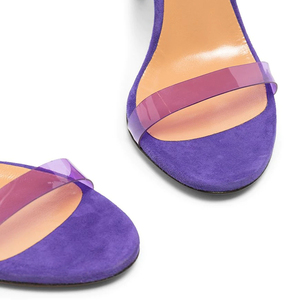 <span class=keywords><strong>Sandali</strong></span> in PVC trasparente <span class=keywords><strong>viola</strong></span> <span class=keywords><strong>con</strong></span> <span class=keywords><strong>tacco</strong></span> a spillo per scarpe verdi da donna - Product Image 2