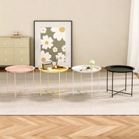 Table d'appoint pliante en métal OEM, multicolore, en PP, étanche, avec bords sécurisés, pour intérieur, extérieur, balcon, patio
