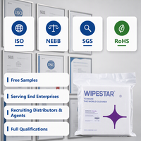 WIPESTAR Gamma Sterile Nonwoven Wipes 12 Inch Polycellulose Bebas Serat Kertas Pembersih Aseptik untuk Ruang Bersih di Pabrik Farmasi