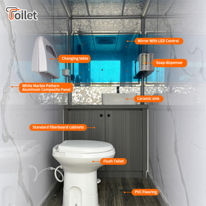 Remolque <span class=keywords><strong>de</strong></span> Baño Portátil <span class=keywords><strong>de</strong></span> Lujo con 4 Cabinas, Remolque <span class=keywords><strong>de</strong></span> Baño para Campamentos, Remolque <span class=keywords><strong>de</strong></span> Inodoro Móvil para Caravanas - Product Image 2