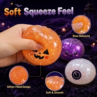 Boîte mystère d'Halloween : Jouet Squishy anti-stress doux et scintillant (Dumpling, Citrouille, Œil, Fantôme) pour cadeaux de fête et vente en gros
