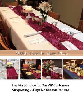 Nappe de Banquet de mariage de Noël-Décor de drapeau de Table ronde nordique rouge doré pailleté pour la maison de fête de vacances - Product Image 5