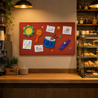 Papan Memo Dinding Berbahan Felt Diskon Grosir, Tanpa Bingkai, Peredam Suara, Panel Dekoratif untuk Butik dan Toko Buku