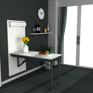 Tùy Chỉnh Tiết Kiệm Không Gian Đồ Nội Thất Trắng Lần Ra Tường Gắn Kết Bằng Văn Bản Bàn Bảng Xếp Bảng Với Murphy Giường - Product Image 5