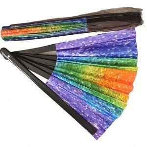 Abanico Plegable de Plástico de 13 Pulgadas con Impresión Personalizada, Abanico de Mano Económico para el Orgullo Gay, Festivales y Fiestas LGBT - Product Image 4
