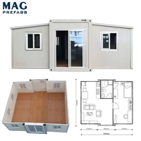 Abri conteneur extensible économique, Maison conteneur de luxe, Maisons conteneurs prêtes à vivre, 2 chambres