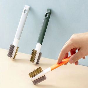 Long Handle Gas Stove Brush Double-Sided Soft <b>Plastic</b> Wire Brush Shovel <b>Kitchen</b> Hood Cleaning Tool with Encryption - Product Image 2