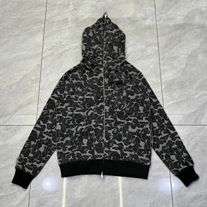 Felpa con Cappuccio Streetwear alla Moda, Maglione con Zip Integrale Oversize, Felpa Mimetica Bapees per Uomo - Product Image 2