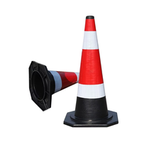 50cm PVC réfléchissant caoutchouc route cône anneau de levage crème glacée Isolation cône sécurité Barricade Triangle avertissement trafic avertissement