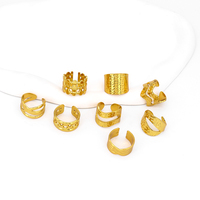 Modische 18K Vergoldete Edelstahl Hohlwellen-Offene Manschettenringe Wasserdichte Verstellbare Breite Fingerringe für Unisex Geschenk
