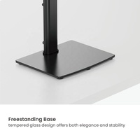 Support de moniteur à double écran à levage vertical 17 "-34" OEM ODM Hauteur autoportante réglable 2 piles Support de bras de montage de base pour moniteur