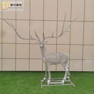 Escultura de Ciervo Hueca de Acero Inoxidable Jiahua para Jardín, Figura Animal Hecha a Mano para Montar en el Suelo - Product Image 4