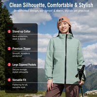 Veste de randonnée à capuche coupe-vent et thermique, grande taille, avec coutures scellées, imperméable et durable, en softshell, pour le trekking et le camping en extérieur