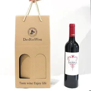 Boîtes cadeau en papier d'emballage de 3 bouteilles de vin imprimées de luxe avec logo personnalisé, vente en gros de sac en carton pour vin, sac cadeau pour bouteille