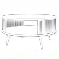 Table basse sur mesure haut de gamme avec motif en relief et cadre surélevé, aménagement optimisé pour le rangement, idéale pour le mobilier de salon