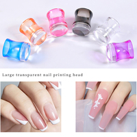 Matériel pour ongles : Tampon à ongles en silicone transparent OEM pour nail art DIY avec grattoirs