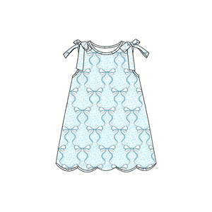 GSD3885 Ensemble d'été sans manches pour petite fille, motif nœuds roses, jupe imprimée, vente en gros pour enfants - Product Image 4