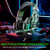 Headset Gaming Kamuflase Factory G9000 Pro Over-Ear Berkabel Lampu RGB Suara Stereo IPX-5 Tahan Air Cetakan Khusus PS5 Travel