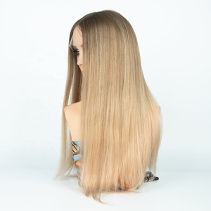 Peluca de Cabello Humano Judío con Frente de Encaje Color Rubio Miel - Product Image 1