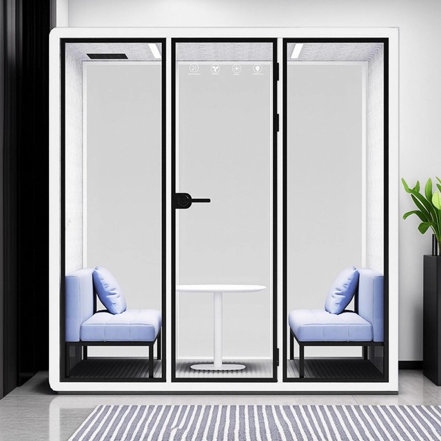 Modern Portable Vocal Booth for Office Soundproof Phone Cabin Aluminum Frame for Voice Recording in Office Buildings