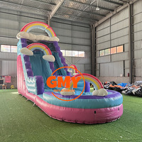 Prix de gros : Toboggan aquatique gonflable tropical personnalisé en forme de palmier de 22 pieds avec souffleur
